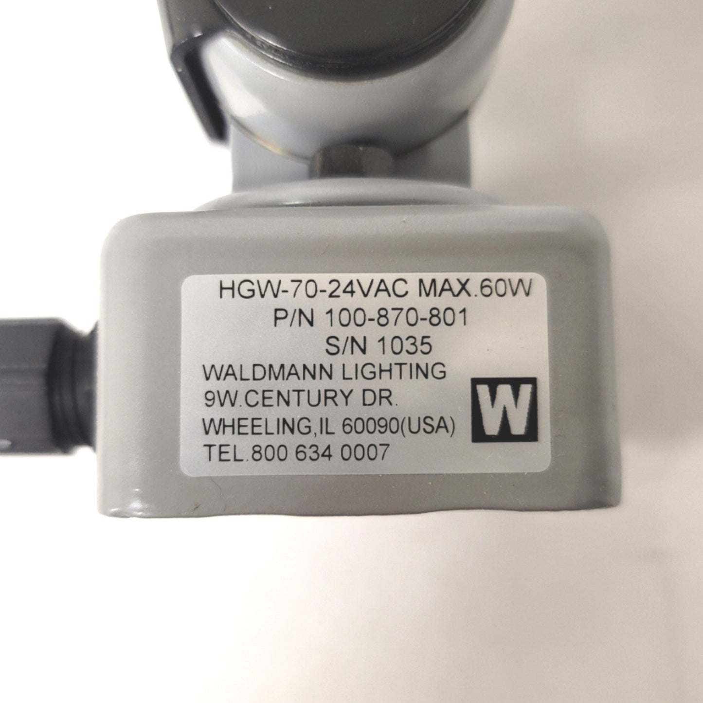 New Waldmann HGW-70-24V Articulating Machine Task Spot Light 18" Arm, 24VAC, IP65