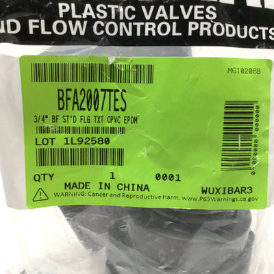 New Hayward BFA2007TES CPVC Bulkhead Tank Fitting, Standard Flange, 3/4" NPT, 150psi