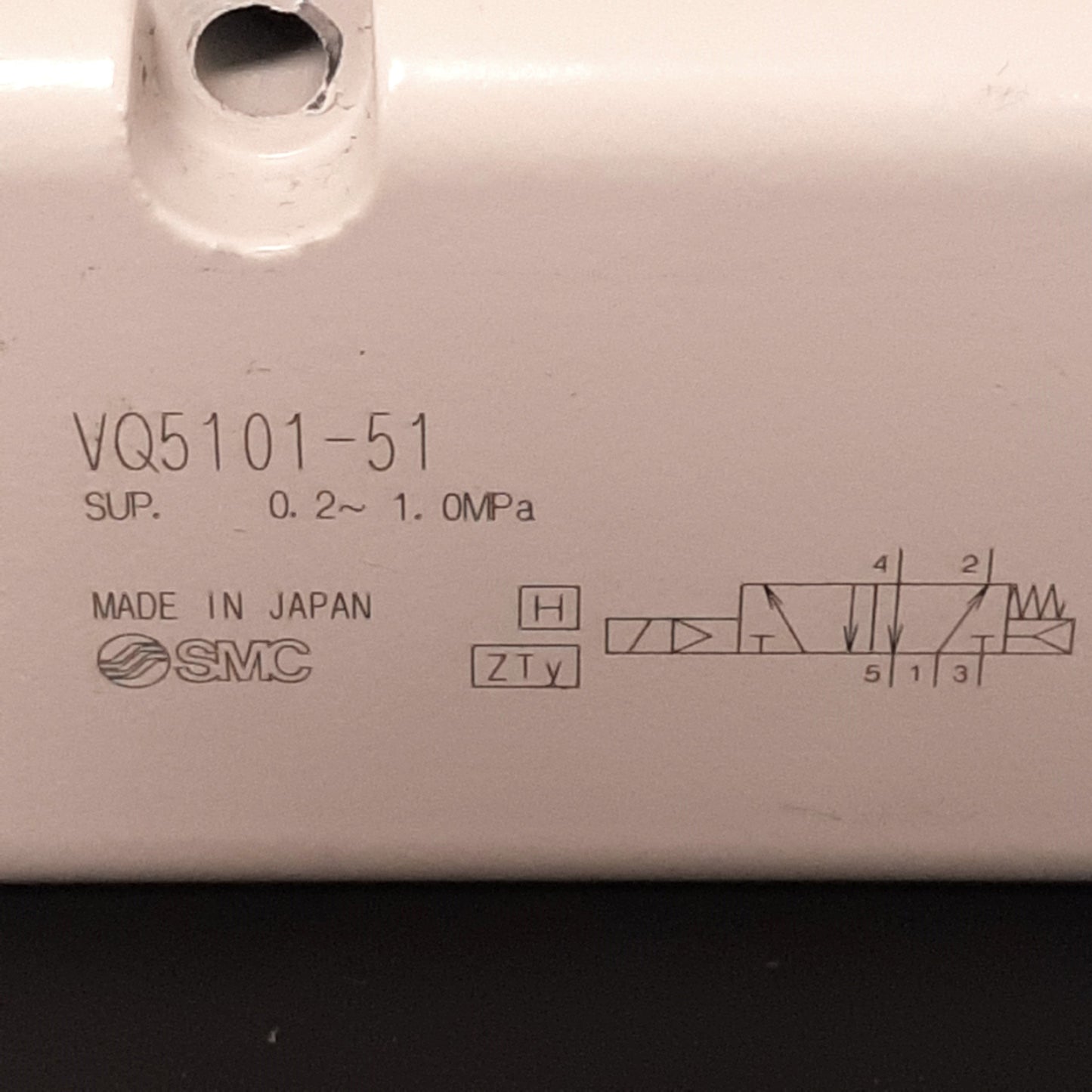 Used SMC VQ5101-51 Solenoid Valve, 5-Port 2-Position, 0.2-1.0MPa, 24VDC Coil