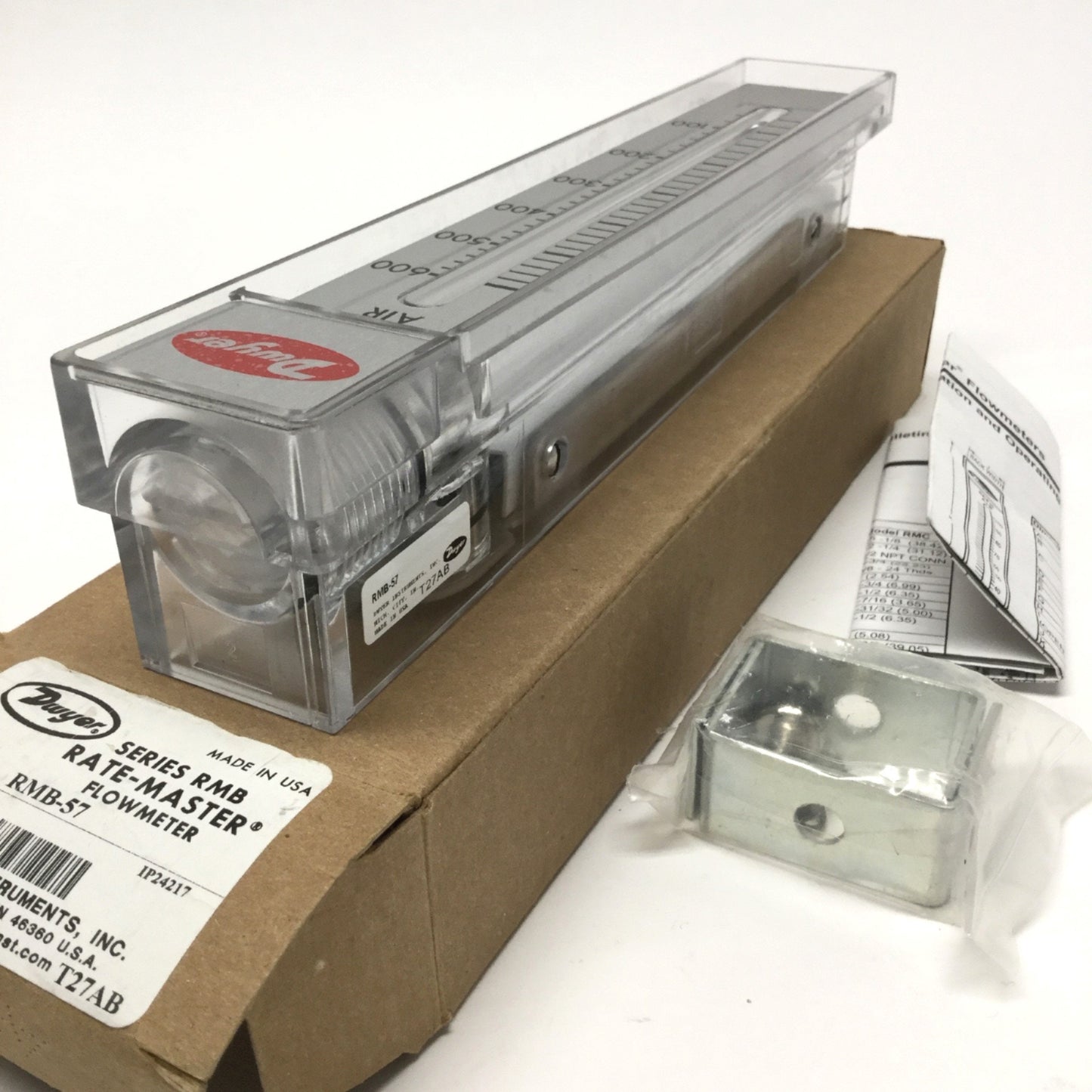 New – Open box Dwyer RMB-57 Rate Master Air Flow Meter 5", 60-600SCFH, 1/4" NPT