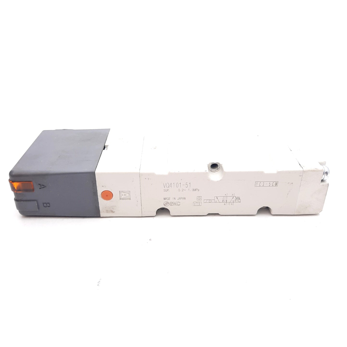 Used SMC VQ4101-51 Solenoid Valve, 5-Port 2-Position, 0.2-1.0MPa, 24VDC Coil