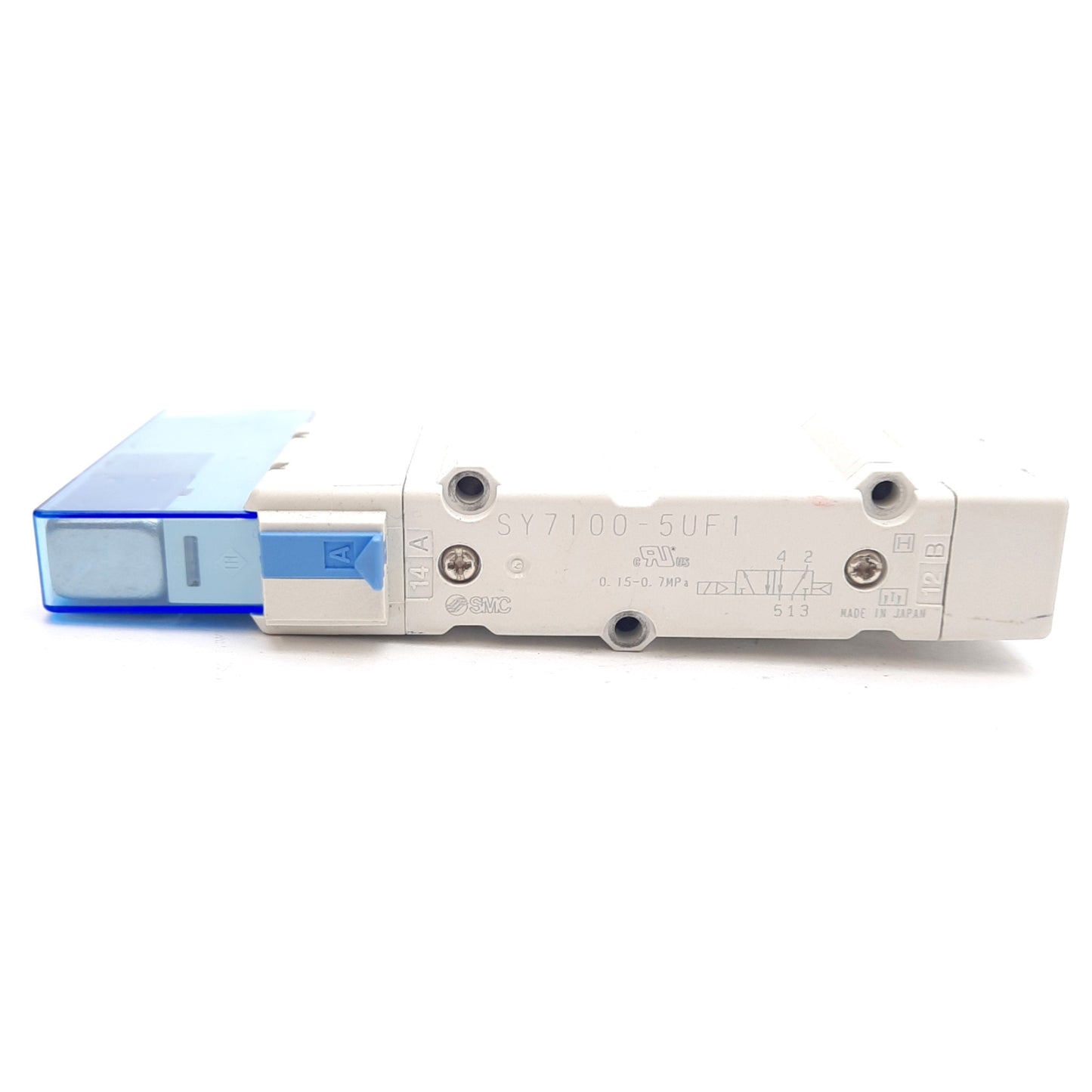 Used SMC SY7100-5UF1 Solenoid Valve 5-Port 2-Position, 0.15-0.7MPa, 24VDC Coil