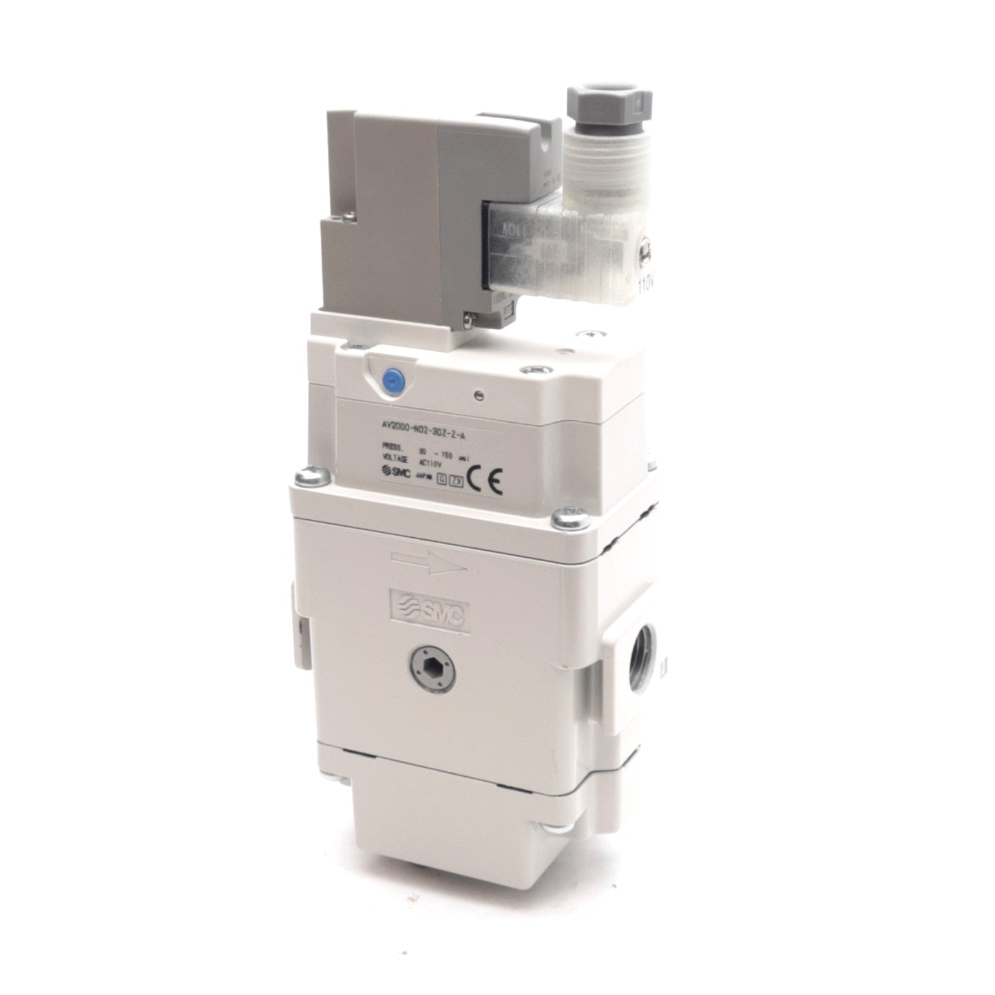 New – Open box SMC AV2000-N02-3DZ-Z-A Soft Start-Up Valve, 30-150psi, 110VAC, 1/4in NPT