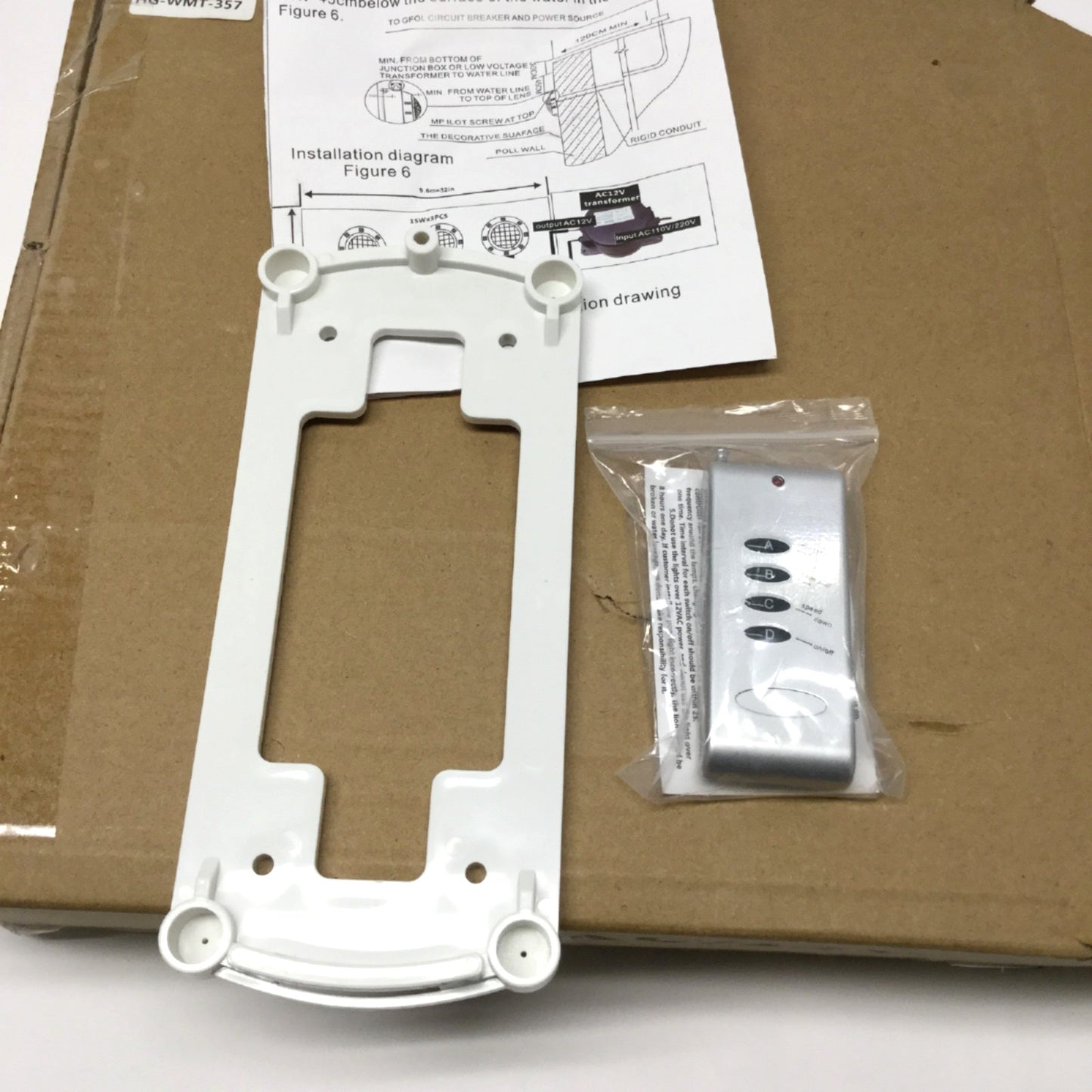 New – Open box HG-WMT-357 Underwater LED RGB Pool Lamp Lighting 12VAC 18W w/ Remote Control