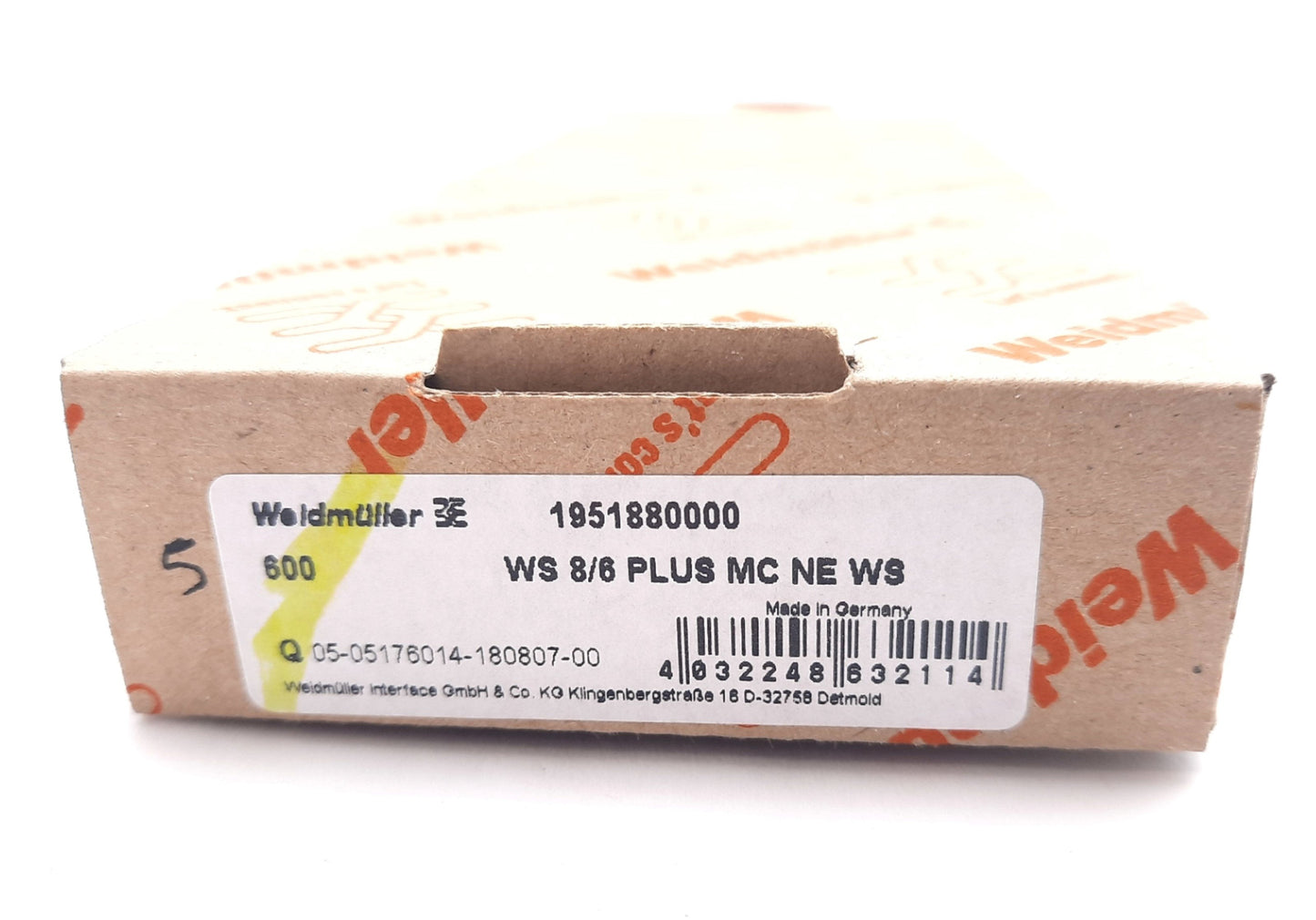 New Weidmuller 1951880000 600 Terminal Marker, Wire Label Marker 8mm x 6mm
