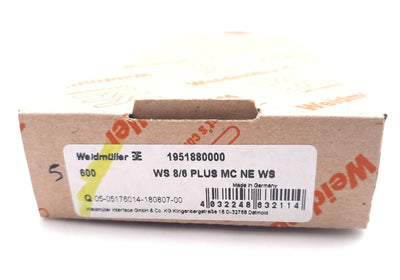 New Weidmuller 1951880000 600 Terminal Marker, Wire Label Marker 8mm x 6mm