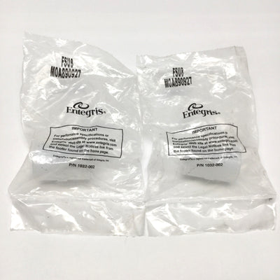 New Lot of 2 Entegris FSU8 Straight Pipe Adapter Fittings 1/2" NPT Female, PFA