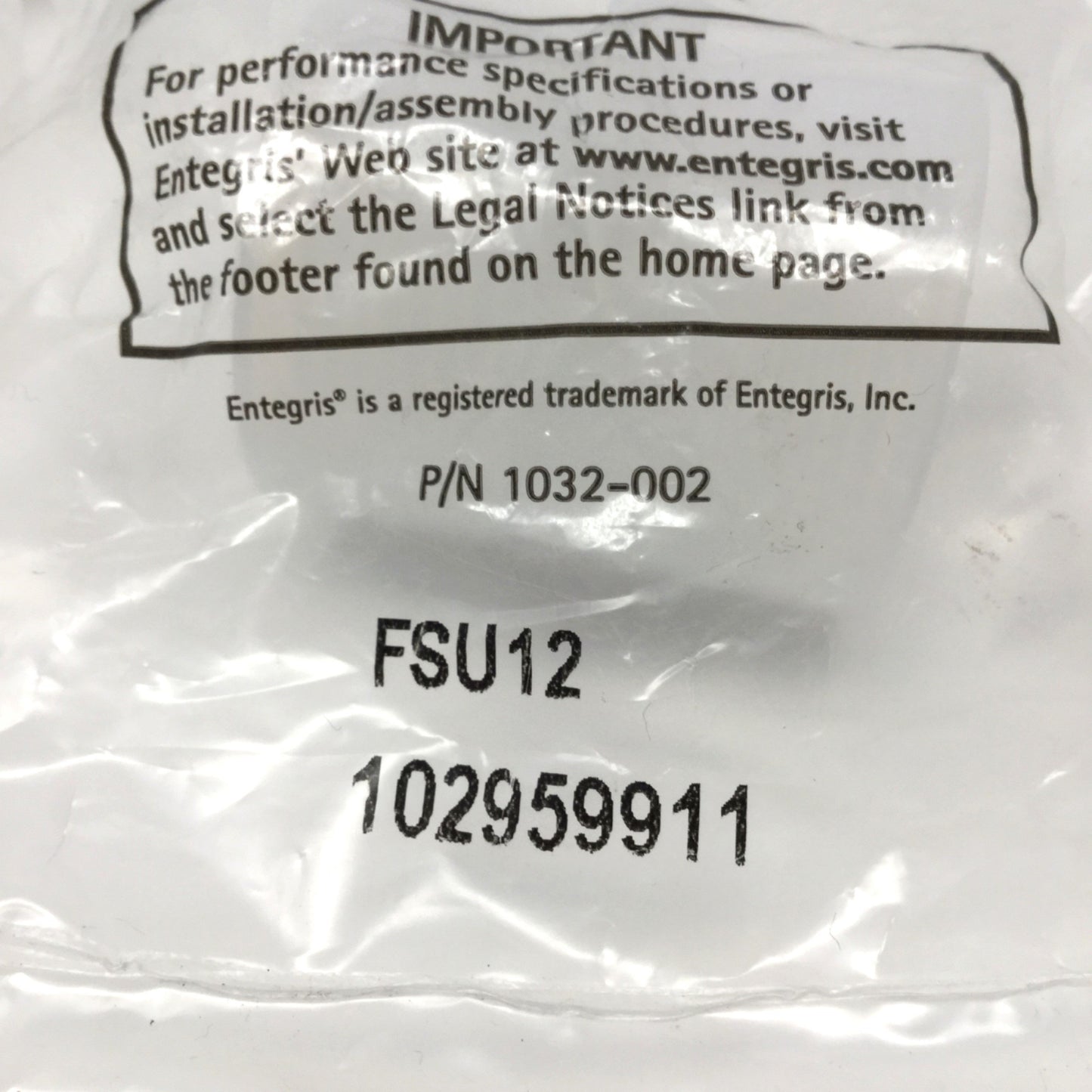 New Lot of 2 Entegris FSU12 Straight Pipe Adapter Fittings 3/4" NPT Female, PFA
