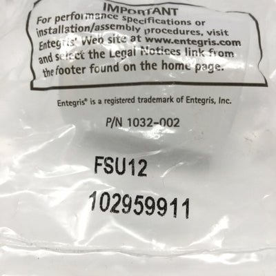New Lot of 2 Entegris FSU12 Straight Pipe Adapter Fittings 3/4" NPT Female, PFA