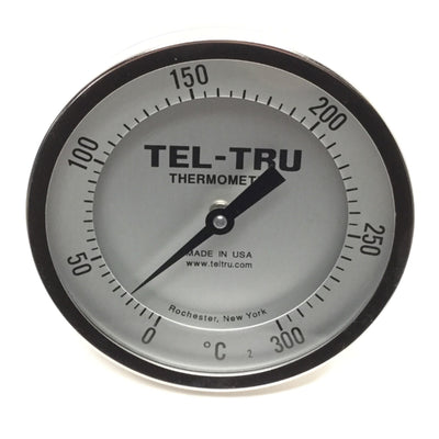 New – Open box Tel-Tru GT-500R Bimetal Thermometer Ø5" Dial, 4" Stem, 0-300°C, 1/2" NPT
