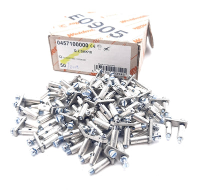 New Lot of 50 Weidmuller 0457100000 Screw Style Jumper 2 Position 6mm Pitch