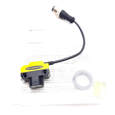 New Banner QS186LE212Q5 Photoelectric Sensor, 15m Range, 10-30VDC, 10ms Delay