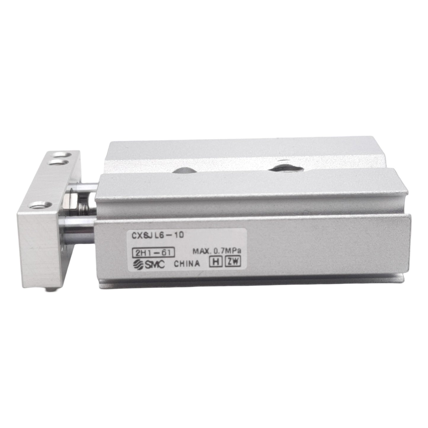 Used SMC CXSJL6-10 Compact Dual Rod Cylinder, Bore: 6mm, Stroke: 10mm, 0.7MPa, M3x0.5