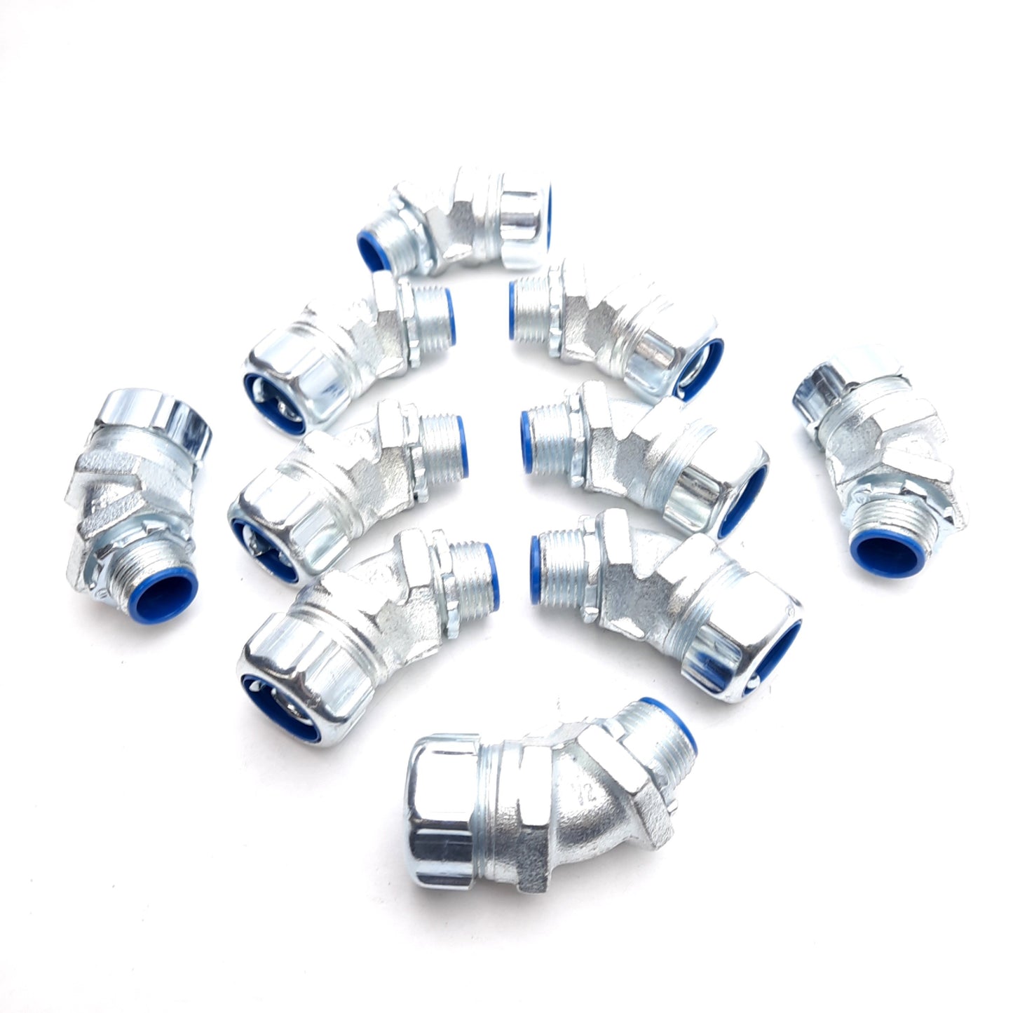 New Lot of 10 T&B 5342 Liquidtight Flexible Metal Conduit Connector 45°, 1/2in NPT