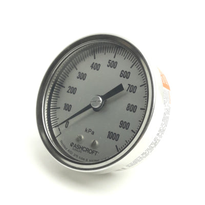 Used Ashcroft 251009AW_01B1000KP Pressure Gauge, 0-1000kPa, 1/8" NPT, 2-1/2" Dial
