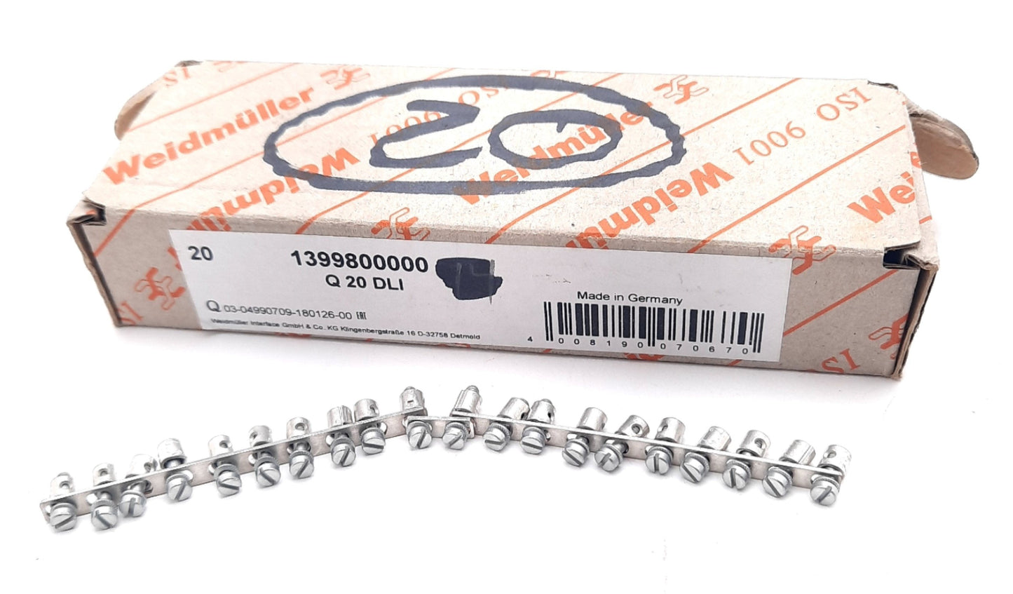 New Lot of 20 Weidmuller 1399800000 Terminal Block Cross Connection Screw In Jumpers