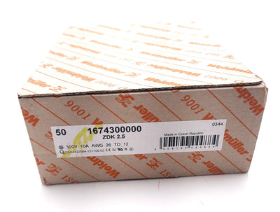 New Lot of 50 Weidmuller 1674300000 Terminal Block 4 Position 300V 10A 26-12AWG
