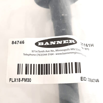New Banner Engineering FLX18-FM30 Flexible Mounting Arm, 3-Hole Flange M30x1.5 18in