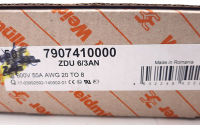 New Lot of 50 Weidmuller 7907410000 Terminal Block 600V, 50A, 20-8AWG