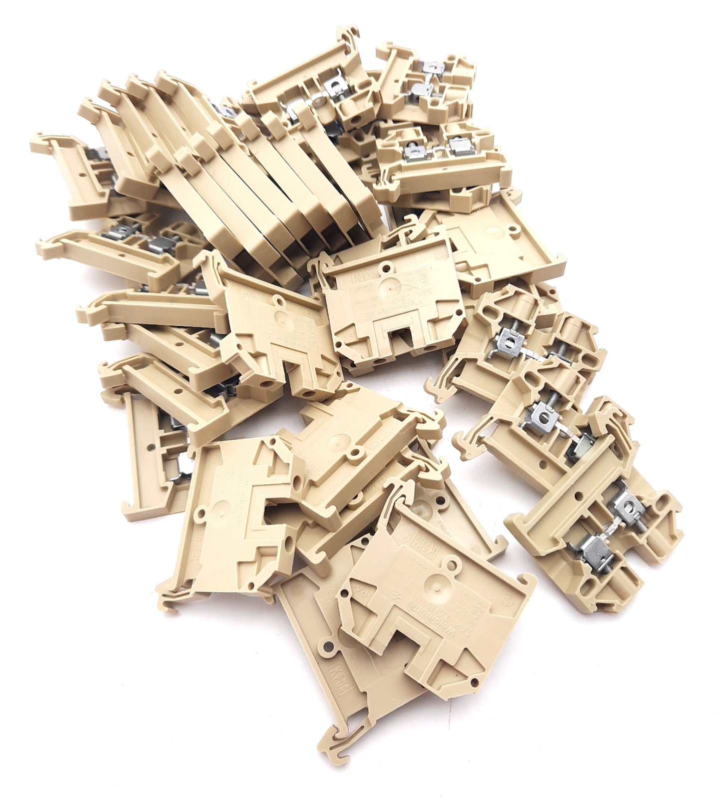 New – Open box Lot of 40 Weidmuller 0380460000 Feed Through Terminal Block 600V, 20A, 12-22AWG