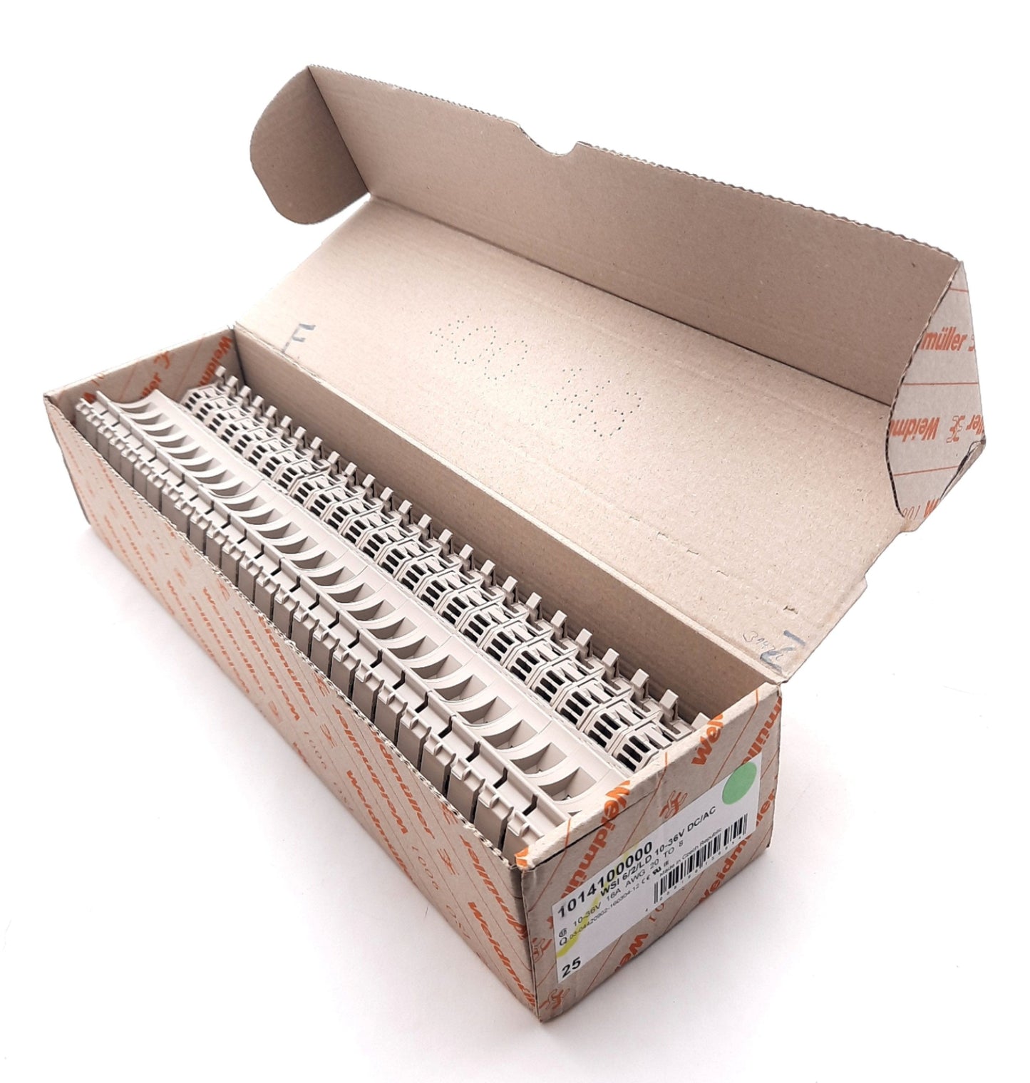 New Lot of 25 Weidmuller 1014100000 Fuse Terminal Block 10-36VAC/VDC, 16A, 20-8AWG