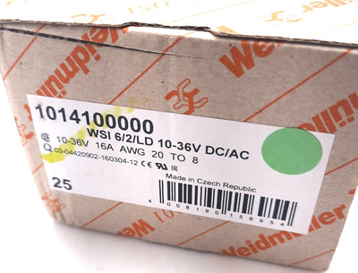 New Lot of 25 Weidmuller 1014100000 Fuse Terminal Block 10-36VAC/VDC, 16A, 20-8AWG