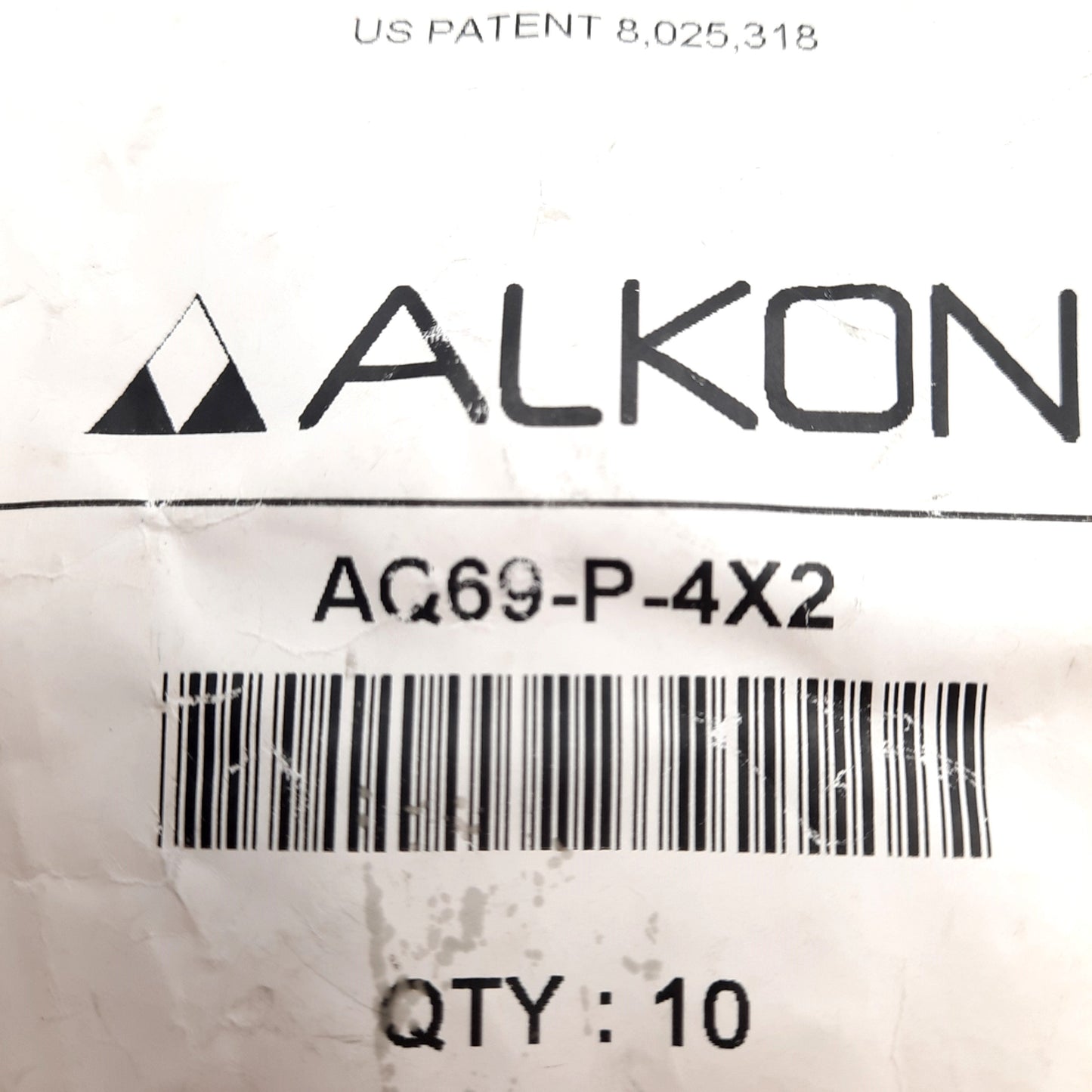 New Lot of 10 Alkon AQ69-P-4X2 Male Brass Elbow Fitting, ø1/4in Tube to 1/8in NPT