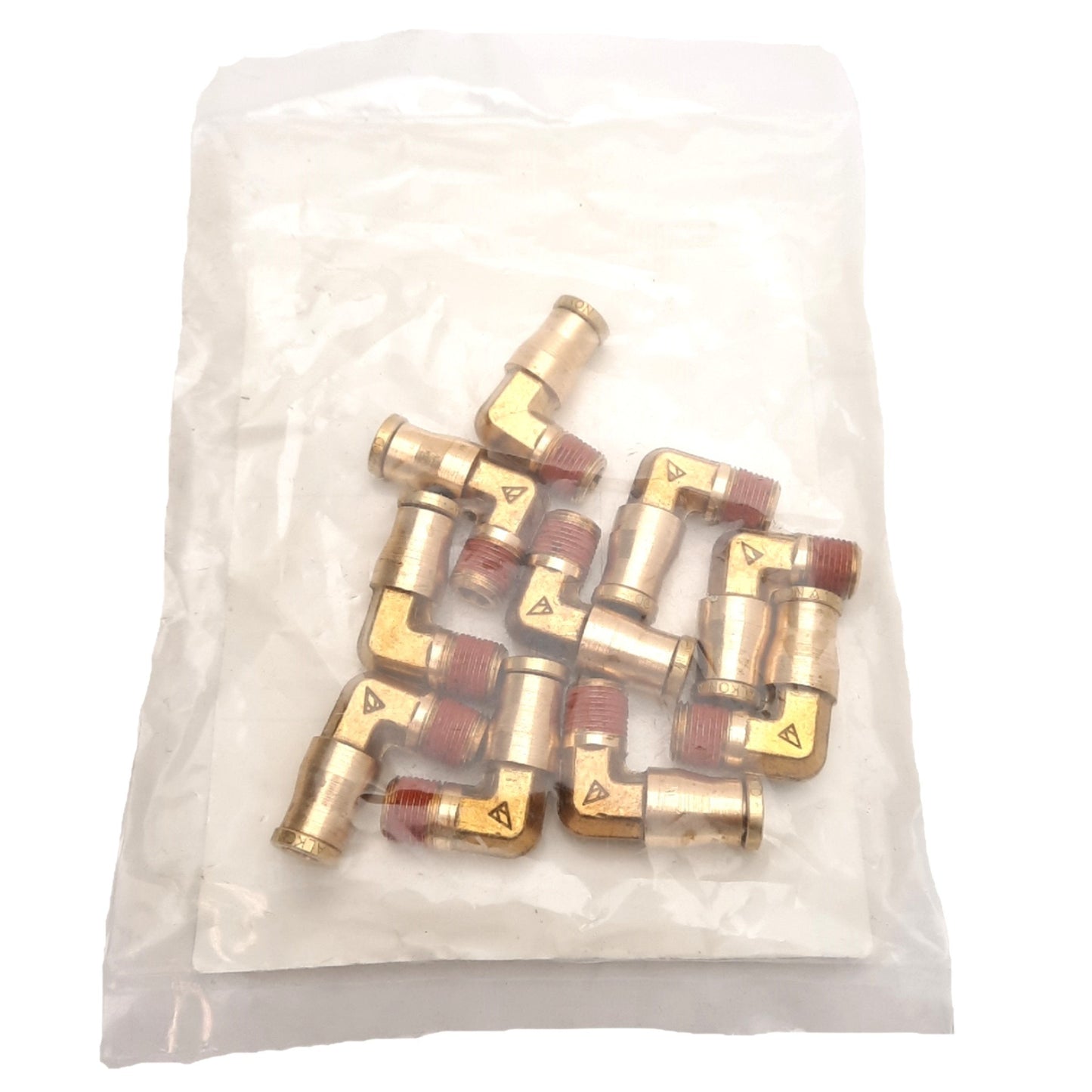 New Lot of 10 Alkon AQ69-P-4X2 Male Brass Elbow Fitting, ø1/4in Tube to 1/8in NPT