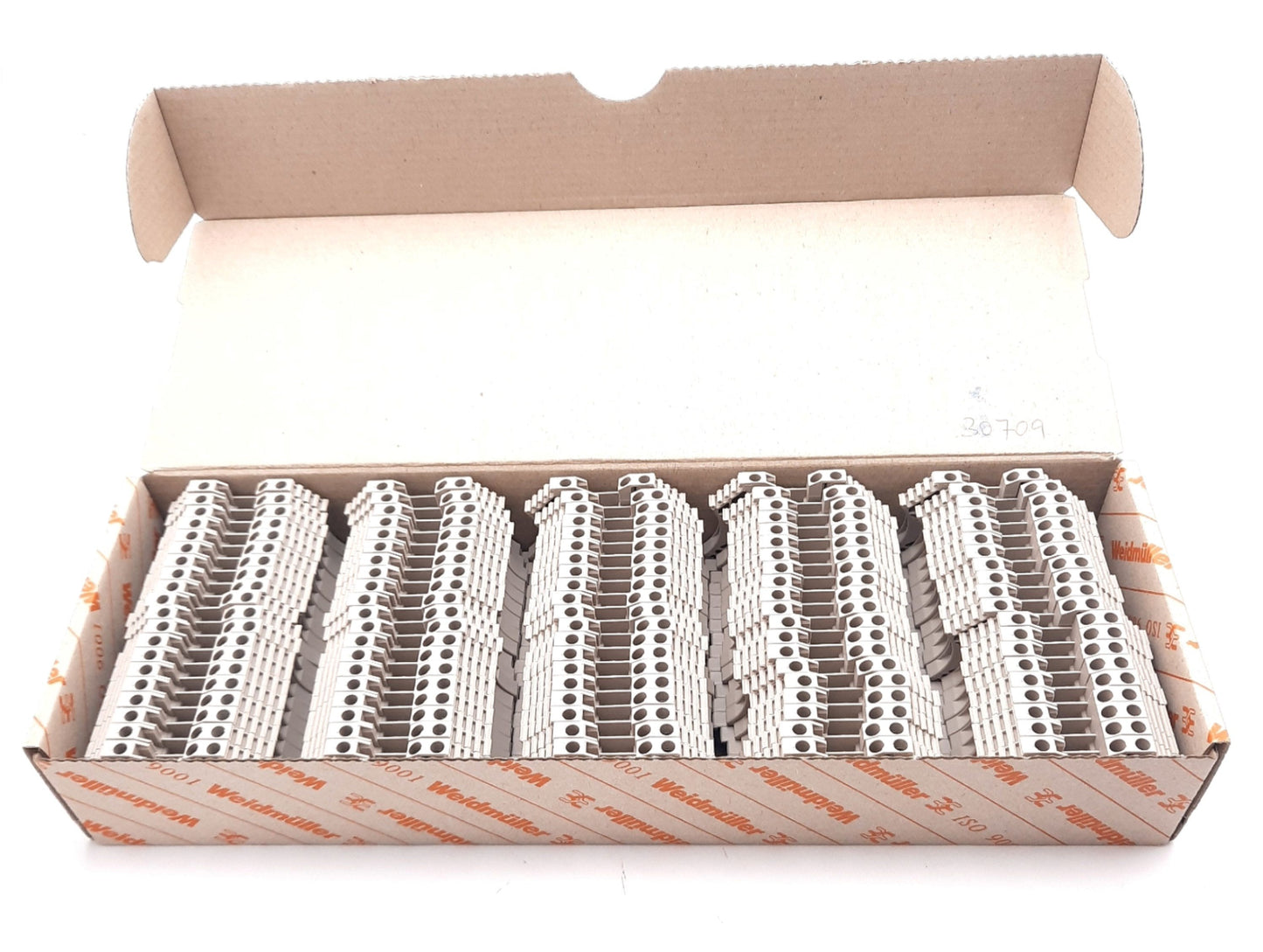 New Lot of 100 Weidmuller 1024700000 Terminal Block 300V, 20/15A, 30-12AWG