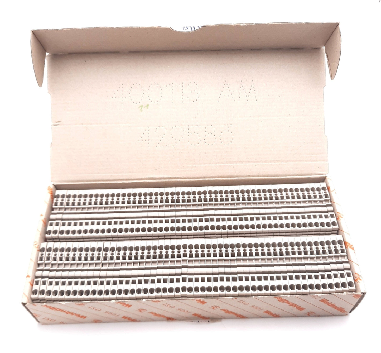 New Lot of 100 Weidmuller 1608510000 Terminal Block Two Position 600V, 27A, 26-12AWG