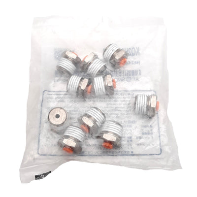 New Lot of 10 SMC KQ2H01-35NS Pneumatic Fitting, ø1/8in One-Touch, 1/4in NPT Male