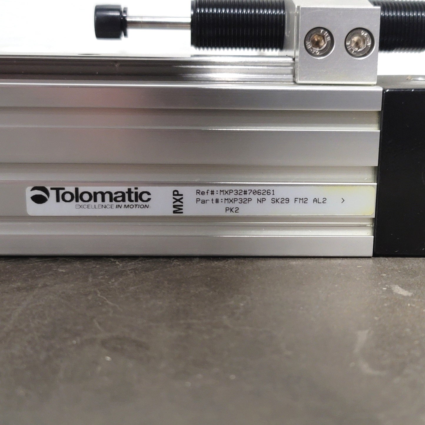 Used Tolomatic MXP32P-NP-SK29-FM2-AL2-PK2 Profiled Rail Pneumatic Linear Actuator