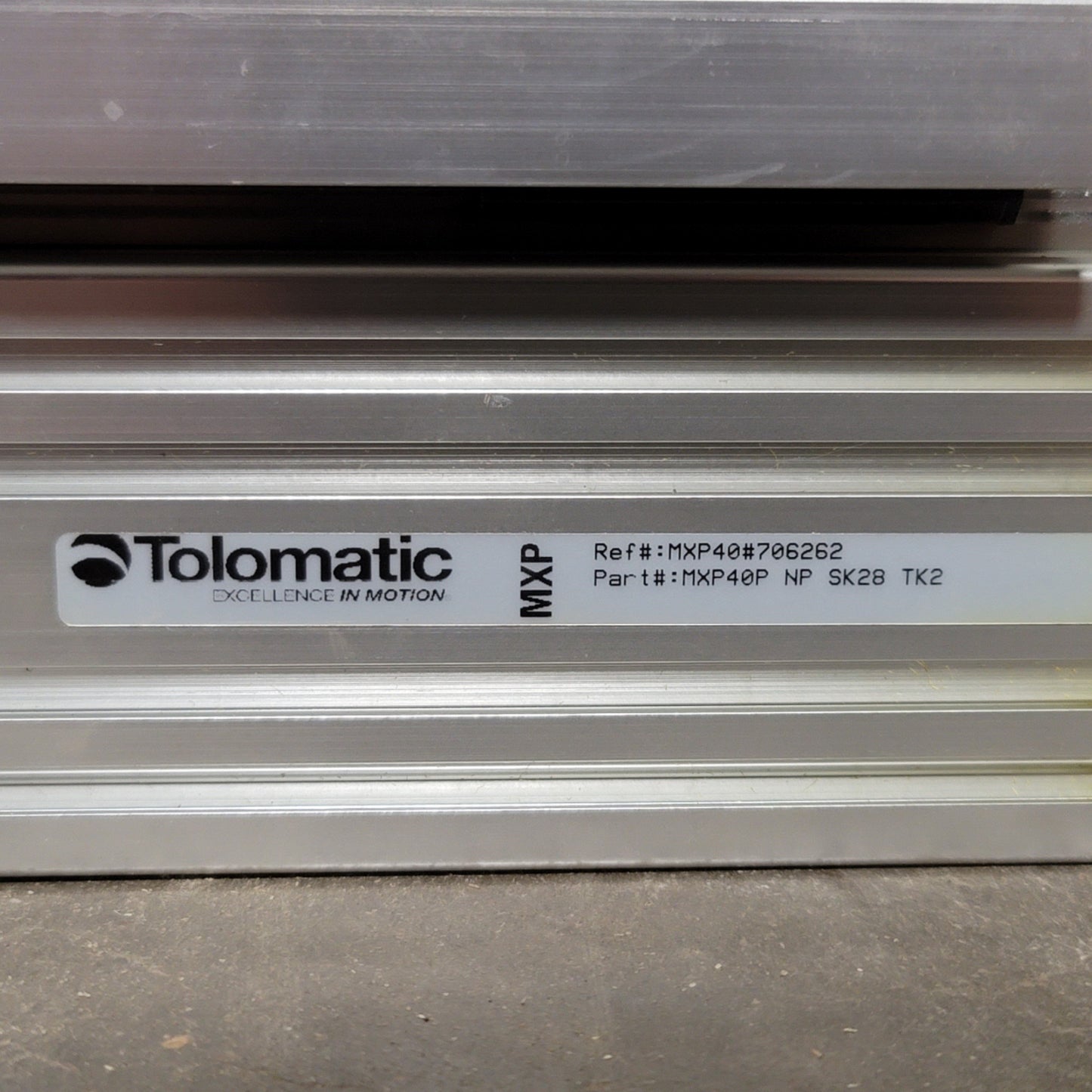 Used Tolomatic MXP40P-NP-SK28-TK2 Profiled Rail Pneumatic Linear Actuator, 28" Stroke