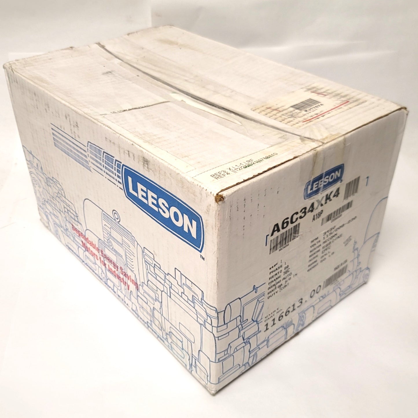 New Leeson 116613.00 Explosion Proof Motor 1HP, 115/208-230VAC 1Ph, 3450RPM, 56C