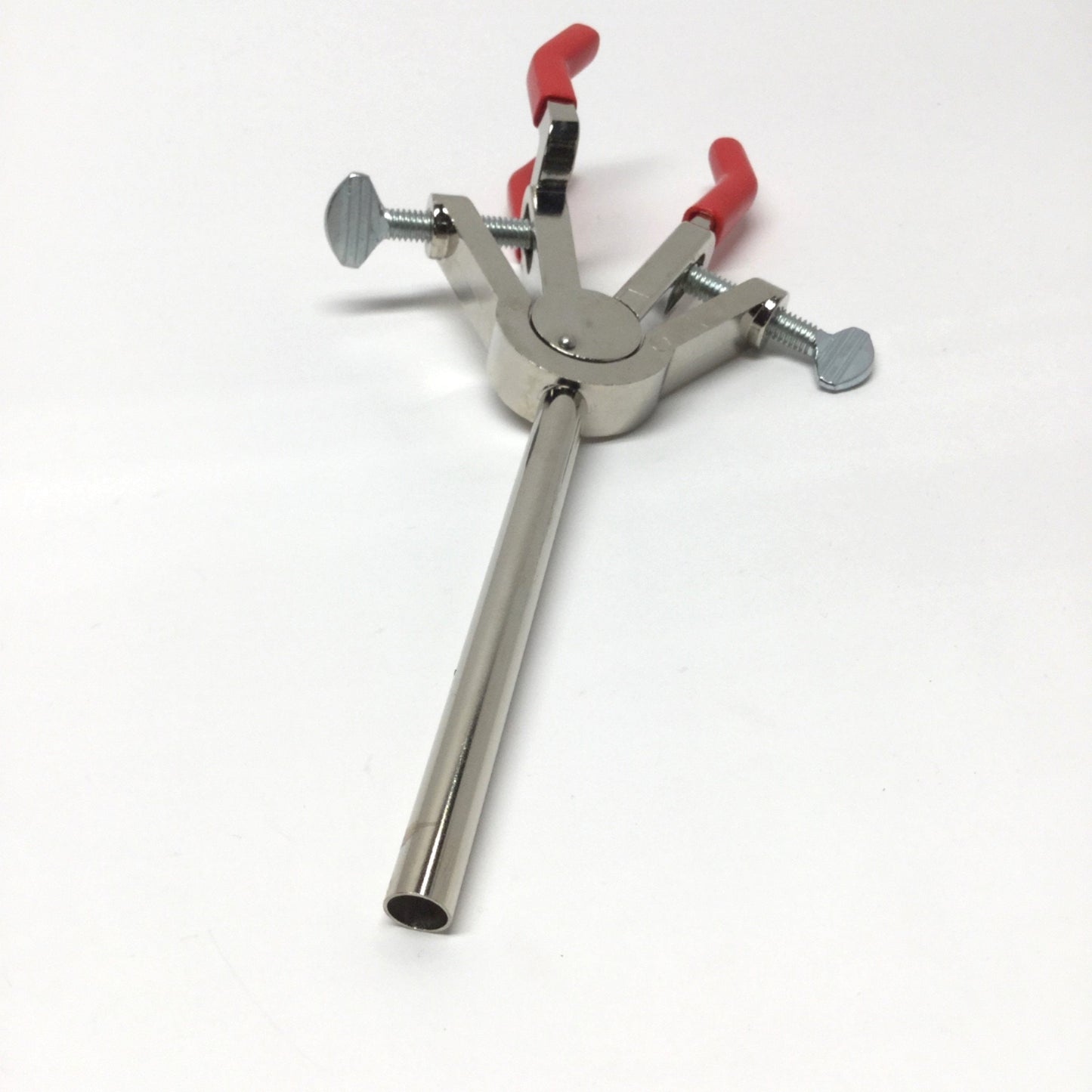 Used Ace Glass 11064-13 Lab Extension Clamp 3-Prong, Dual Adjustment, Rubber Coated