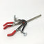 Used Ace Glass 11064-13 Lab Extension Clamp 3-Prong, Dual Adjustment, Rubber Coated