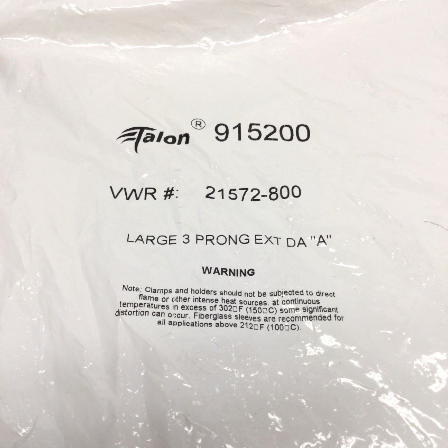 New VWR Talon 21572-800 Lab Extension Clamp 3-Prong, Dual Adjustment, Rubber Coated