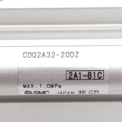 New SMC CDQ2A32-20DZ Compact Cylinder ø32mm Bore, 20mm Stroke, 1.0MPa, Rc1/8
