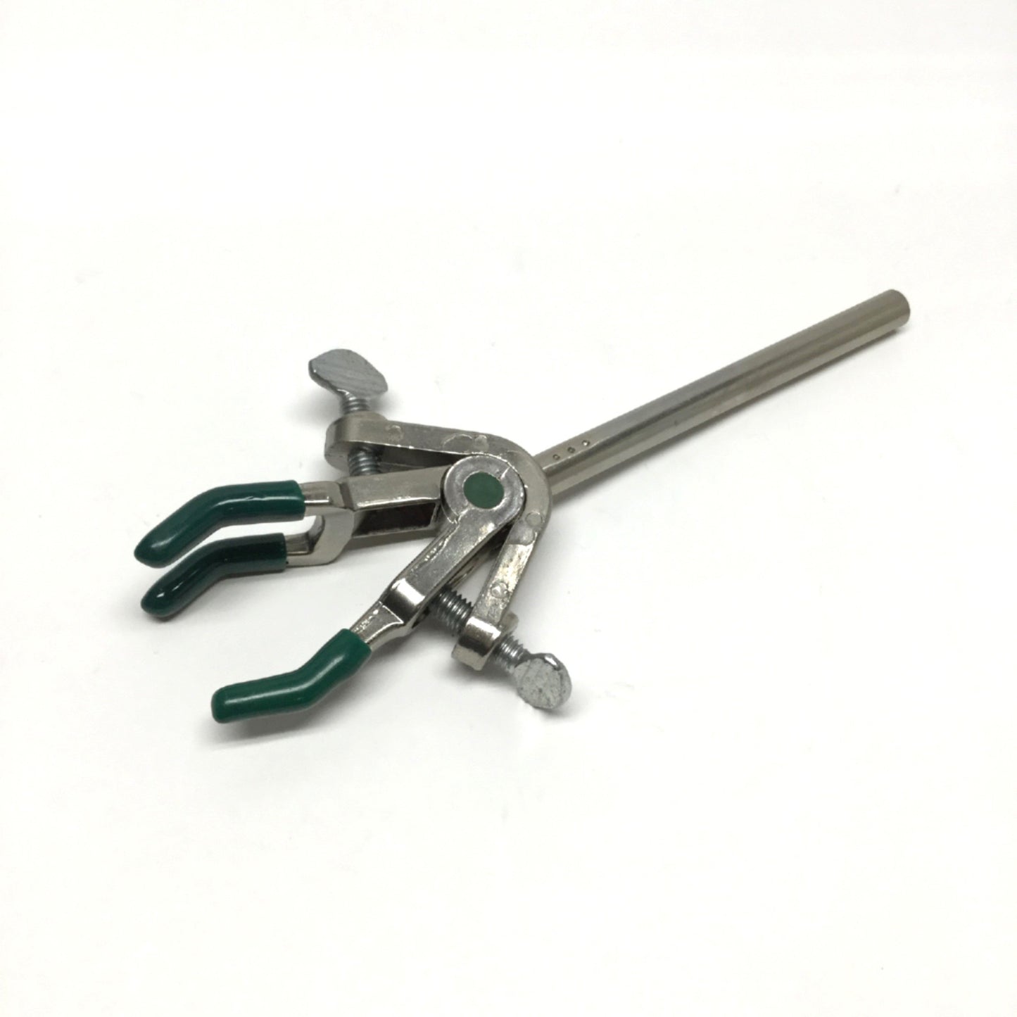 Used VWR Talon 21572-802 Lab Extension Clamp 3-Prong, Dual Adjustment, Rubber Coated