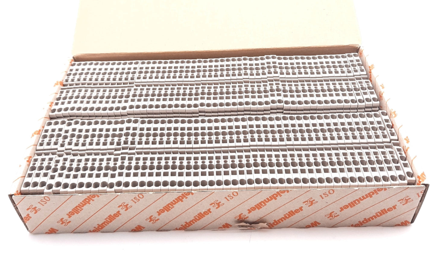 New Lot of 100 Weidmuller 1608570000 Feed Through Terminal Block 600V, 27A, 26-12AWG