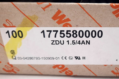 New Lot of 100 Weidmuller 1775580000 Feed Through Terminal Block 500V, 17A, 16-28AWG