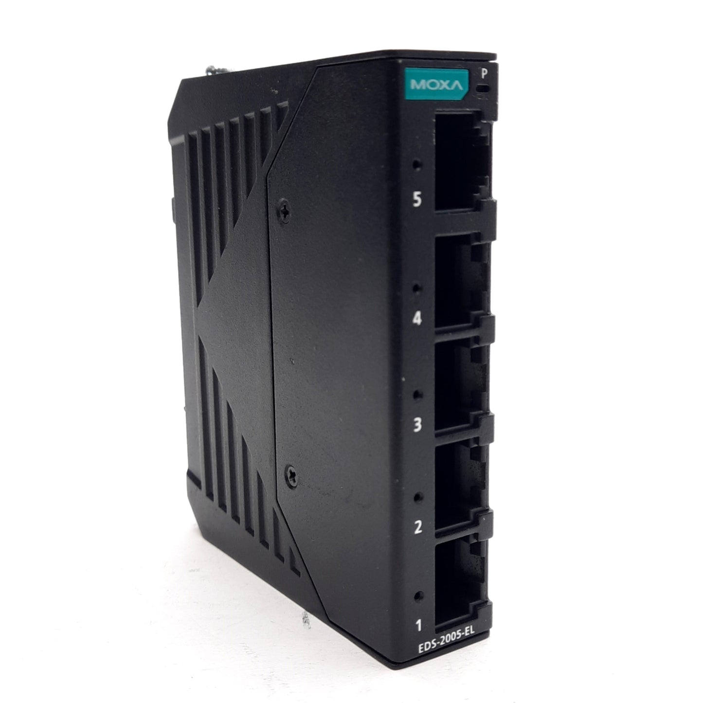 Used Moxa EDS-2005-EL Unmanaged Ethernet Switch, 5-Port, 12-48VDC 0.104A, DIN Rail