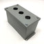 New – Open box Wiegmann PBXD3 Steel Pushbutton Enclosure Box, Gray, 3-Hole 30mm Type 4/12/13