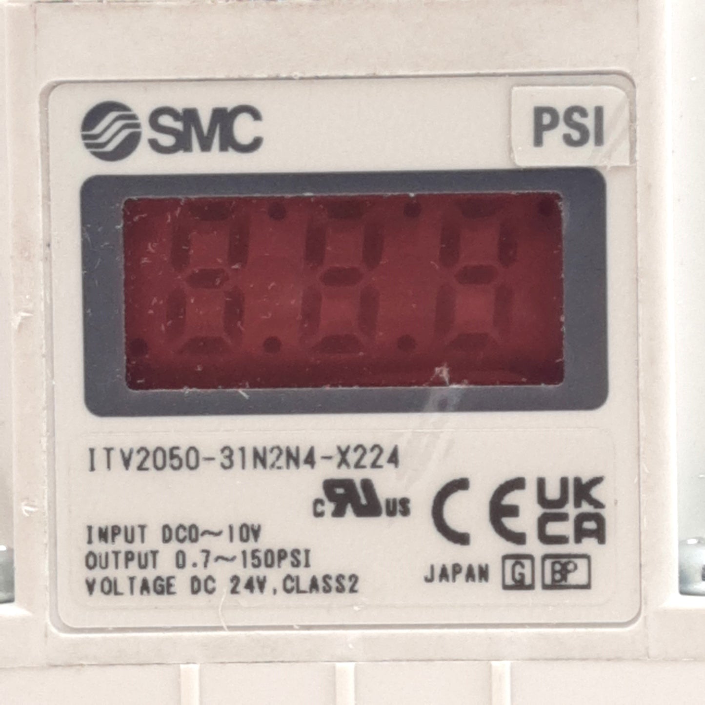 Used SMC ITV2050-31N2N4-X224 Electro-Pneumatic Regulator 1500L/min, 24VDC, 1/4in NPT