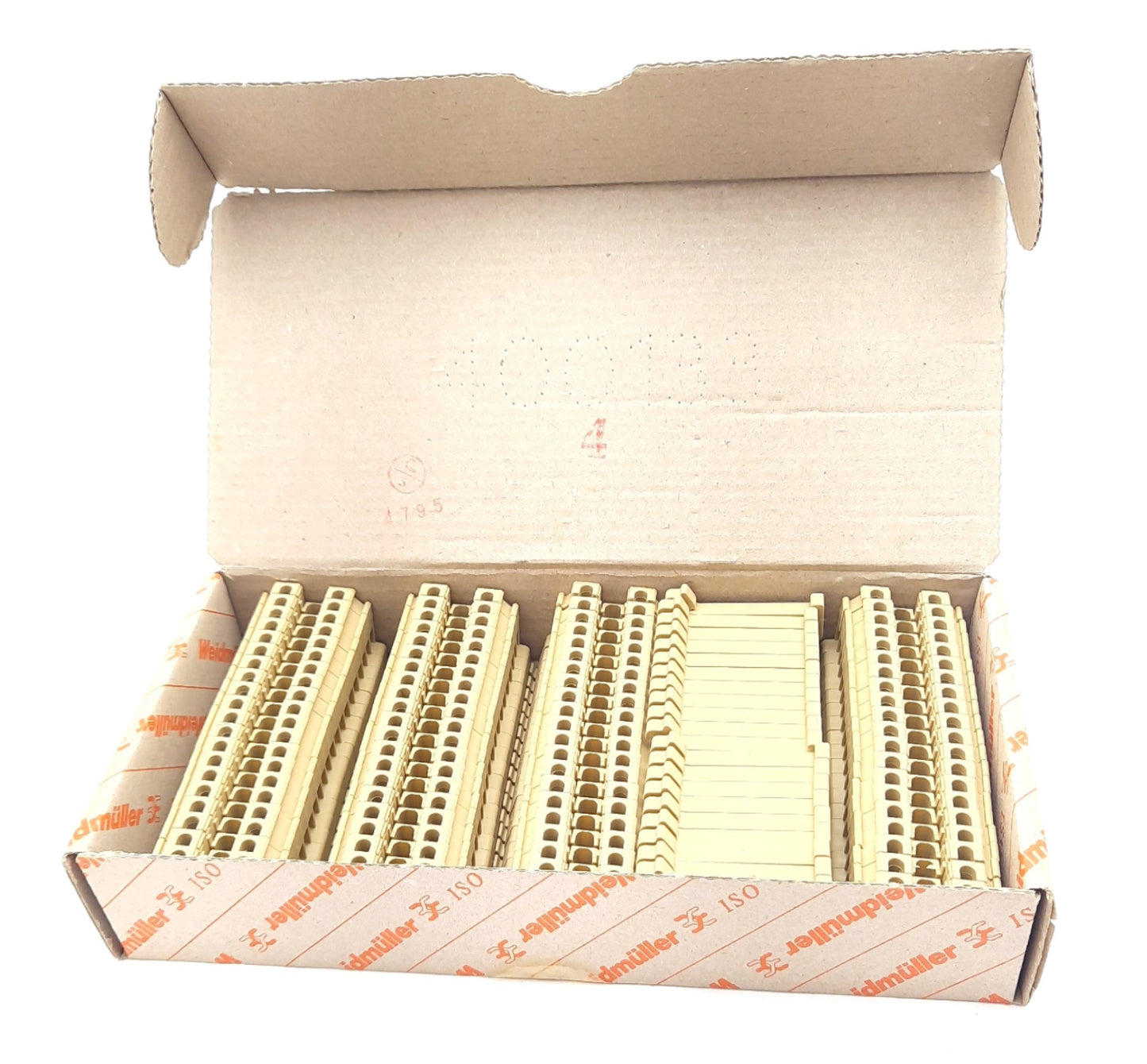 New Lot of 100 Weidmuller 0268860000 Feed Through Terminal Block 300V, 20A, 22-12AWG