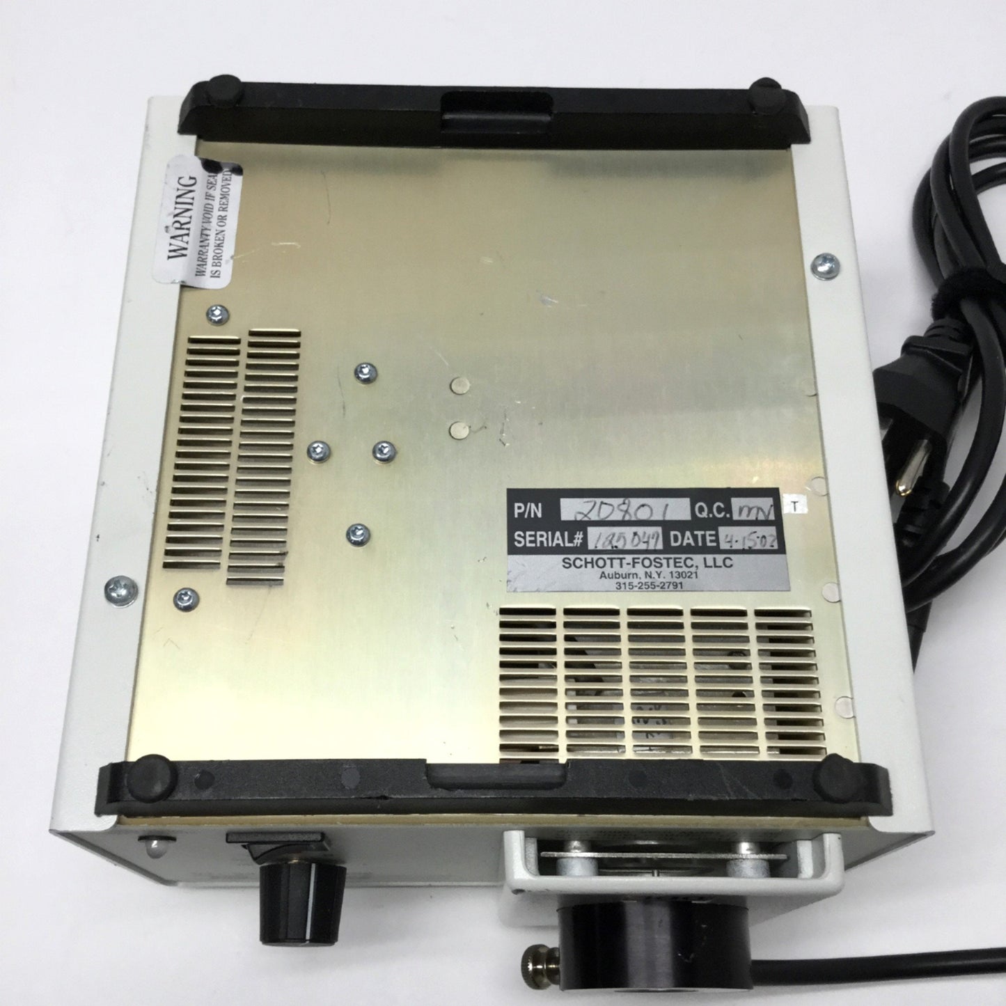 Used Schott-Fostec 20801 DCR III Fiber Optic Light Source, DDL Lamp, 150W, 90-250VAC