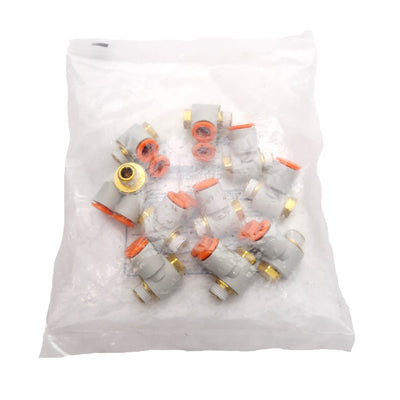 New Lot of 10 SMC KQ2Z09-34AS Universal Branch Fitting, ø5/16in One-Touch, 1/8in NPT