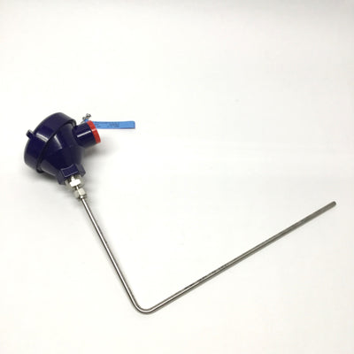 New – Open box RTD-6.5-12.5 3-Wire Pt100 RTD w/ Connection Head 90° 6.5" x 12.5", Ø1/4" Sheath