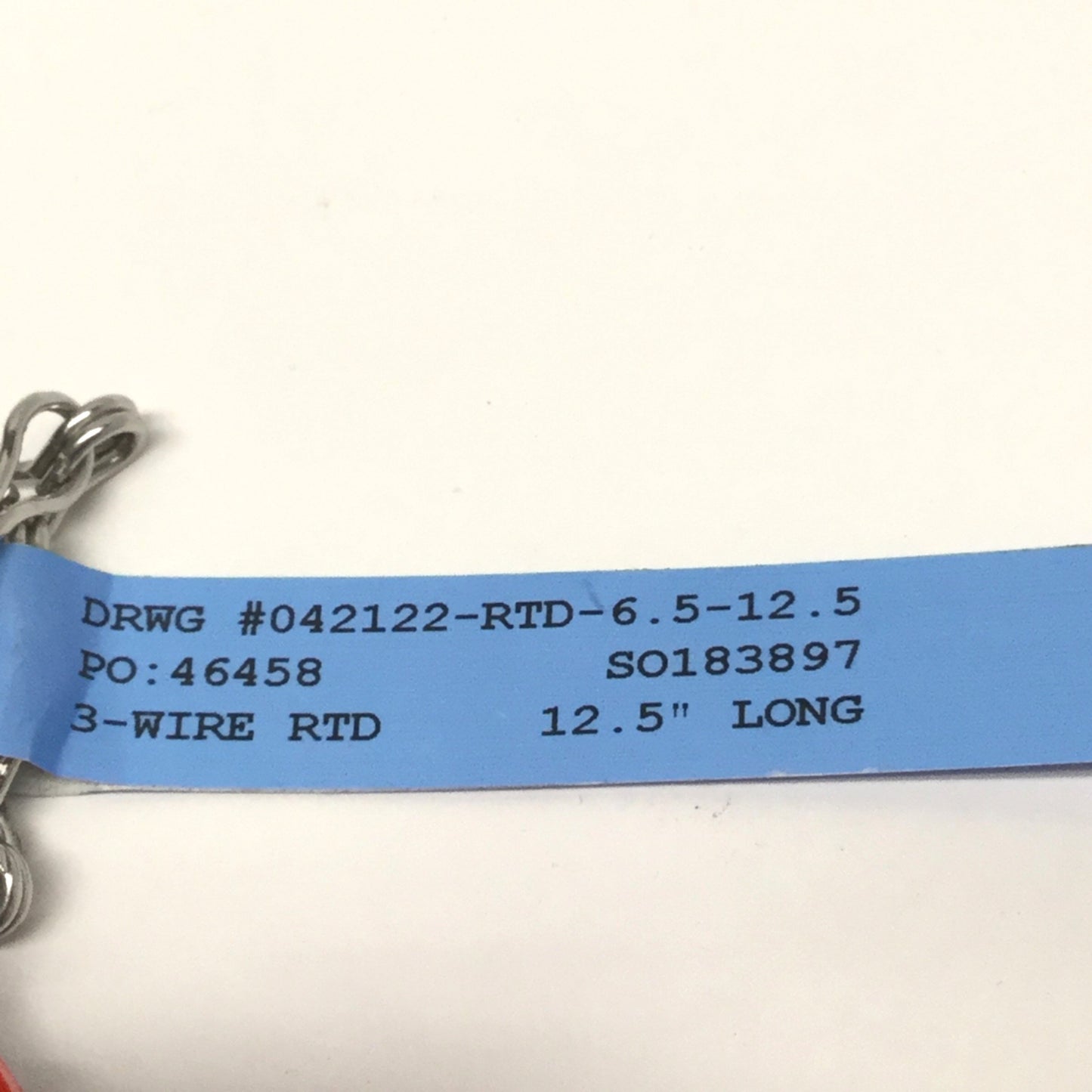 New – Open box RTD-6.5-12.5 3-Wire Pt100 RTD w/ Connection Head 90° 6.5" x 12.5", Ø1/4" Sheath