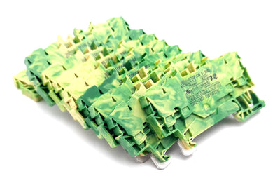New – Open box Lot of 10 Wago 2002-1407 Grounding / Earthing Terminal Block 4 Position 12-18AWG